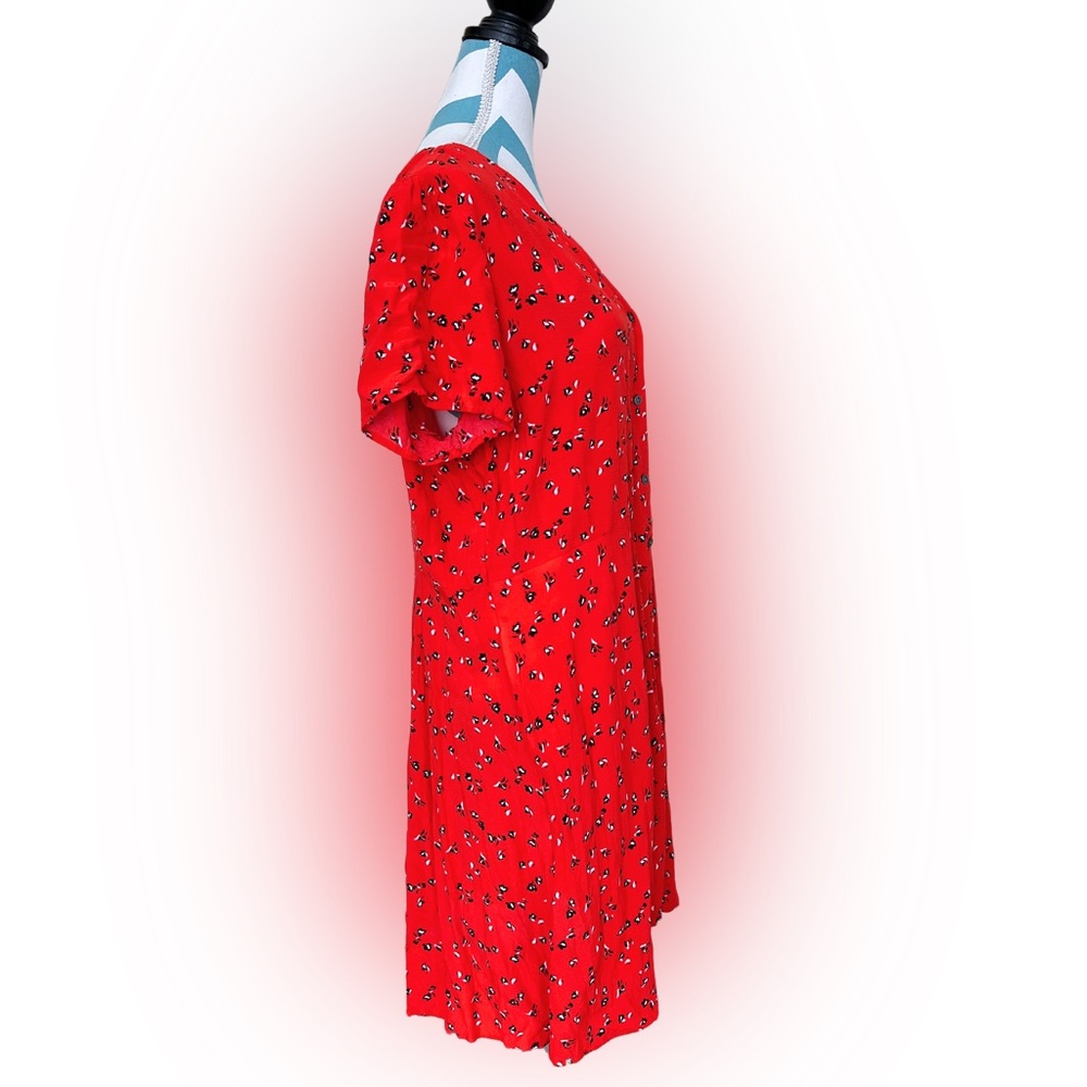 Gap size XXL Short Sleeve Midi Red Dress with Pockets - Picture 6 of 11